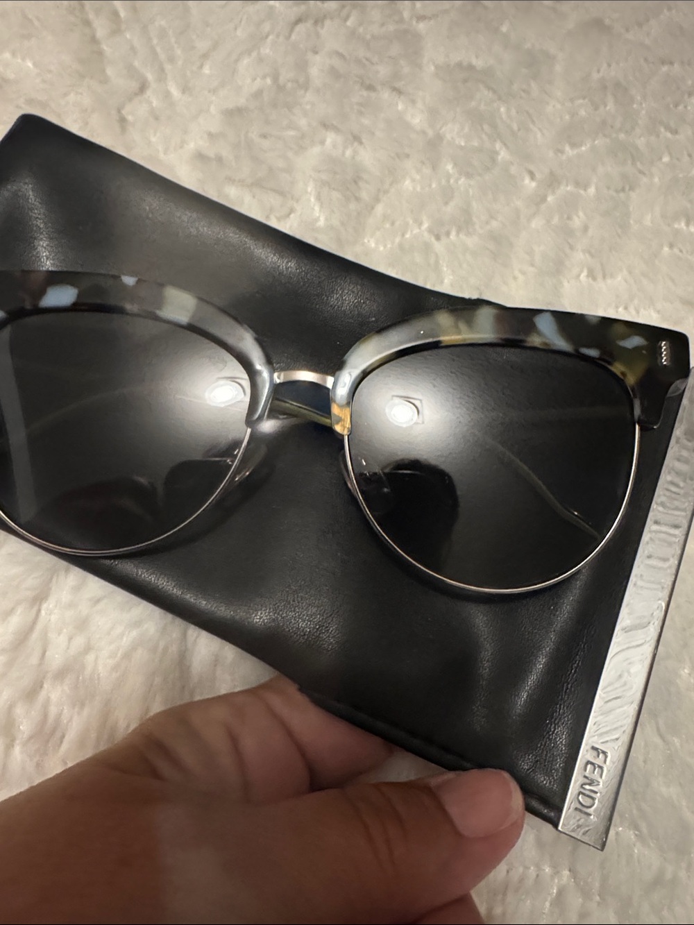 Fendi Black Lensed Sunglasses with Tortoiseshell Accents
